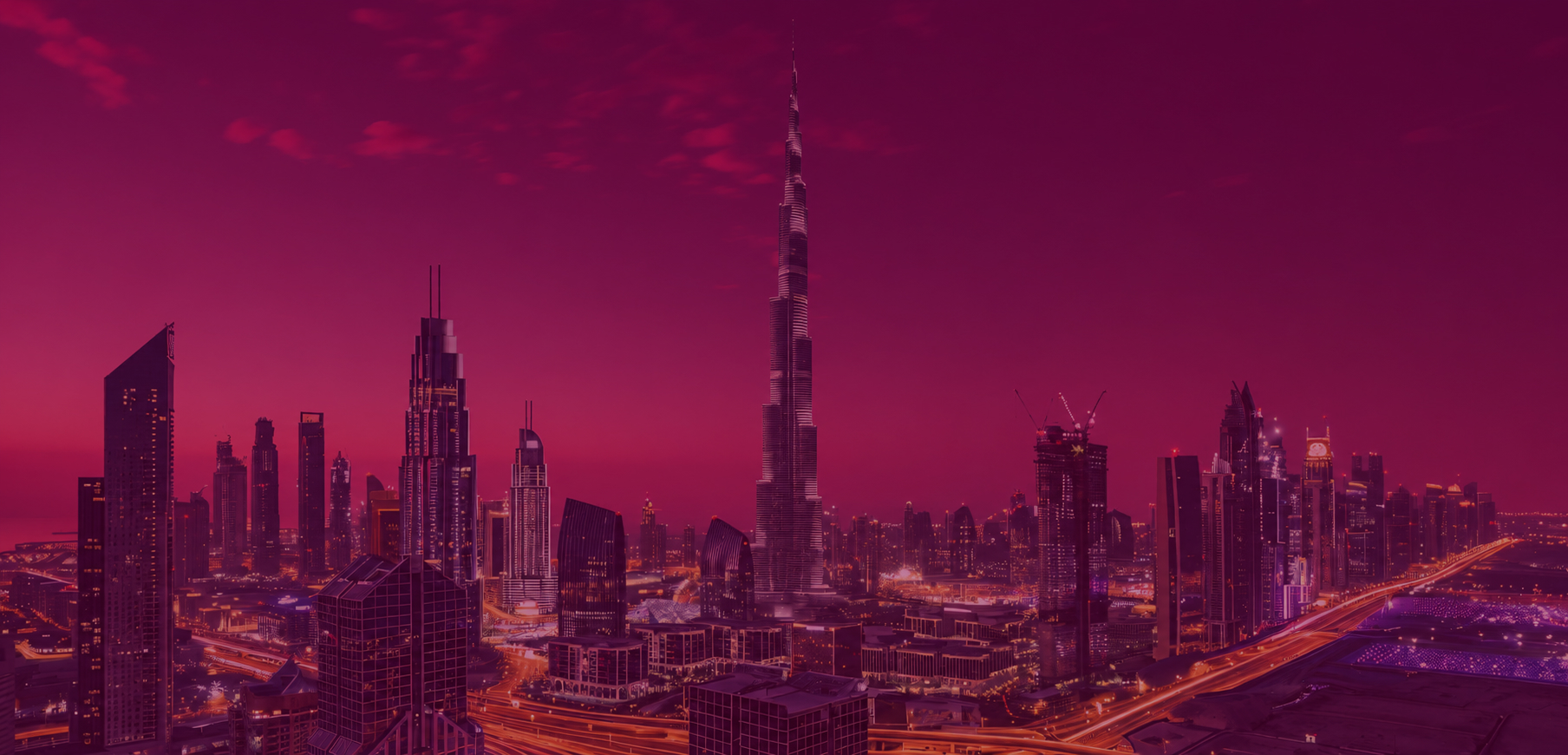 Luxury residential towers at dusk